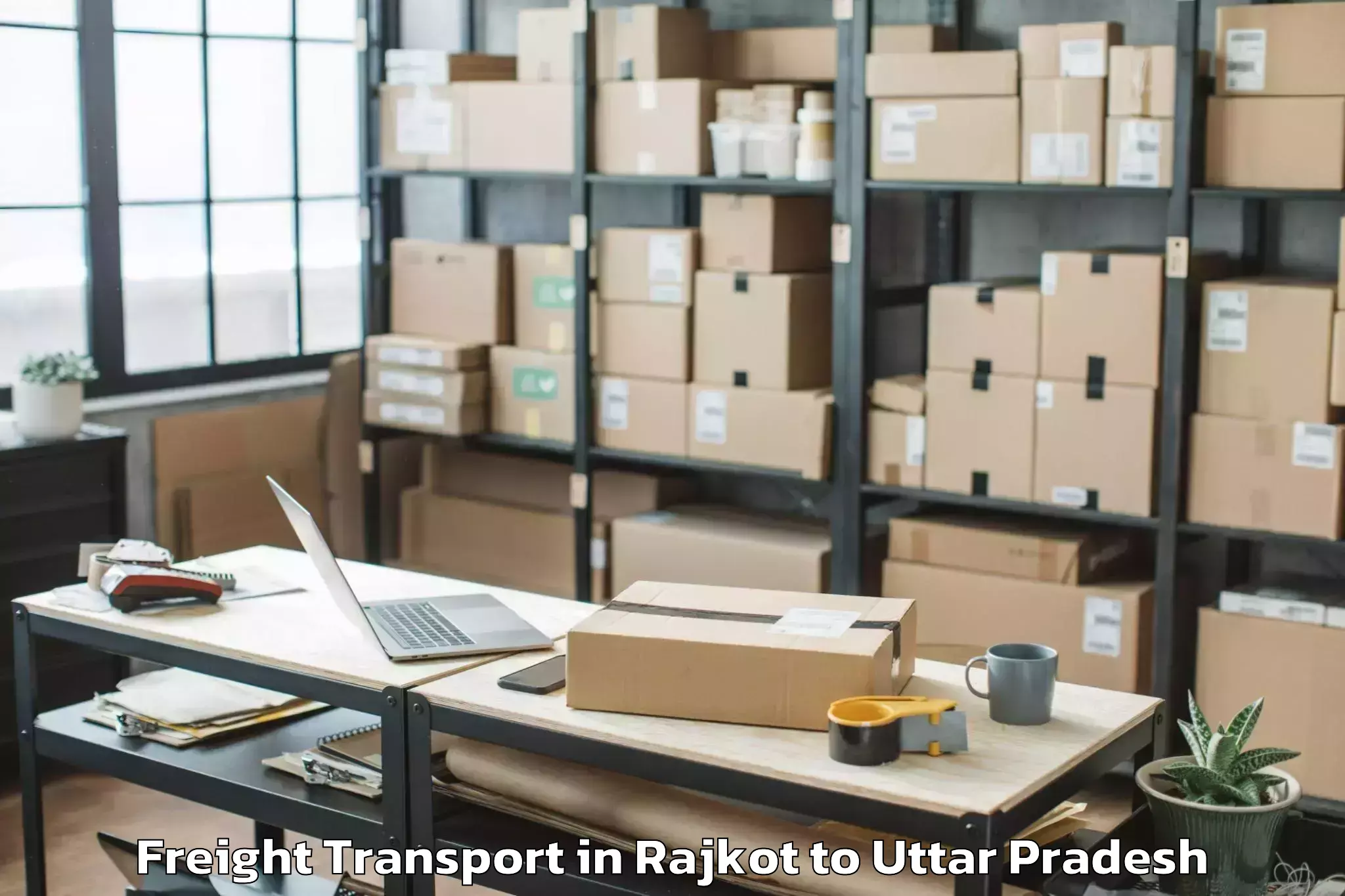 Book Rajkot to Sohawal Freight Transport